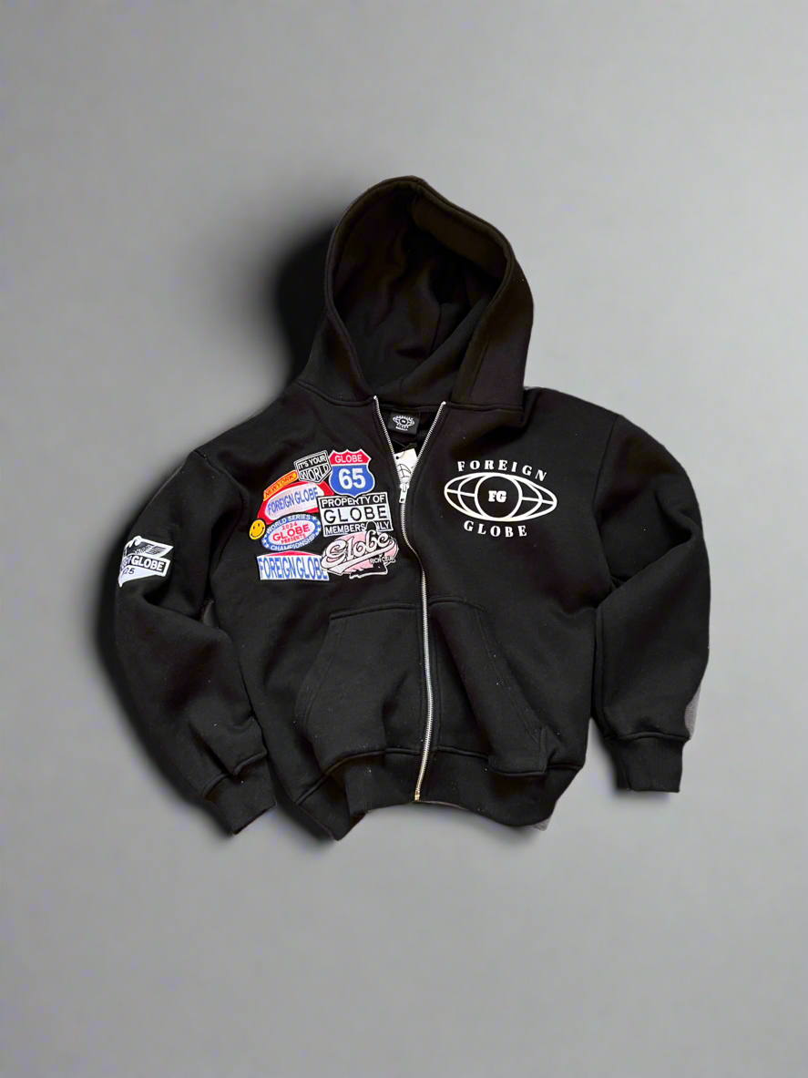 FG Black Patch Zip Hoodie
