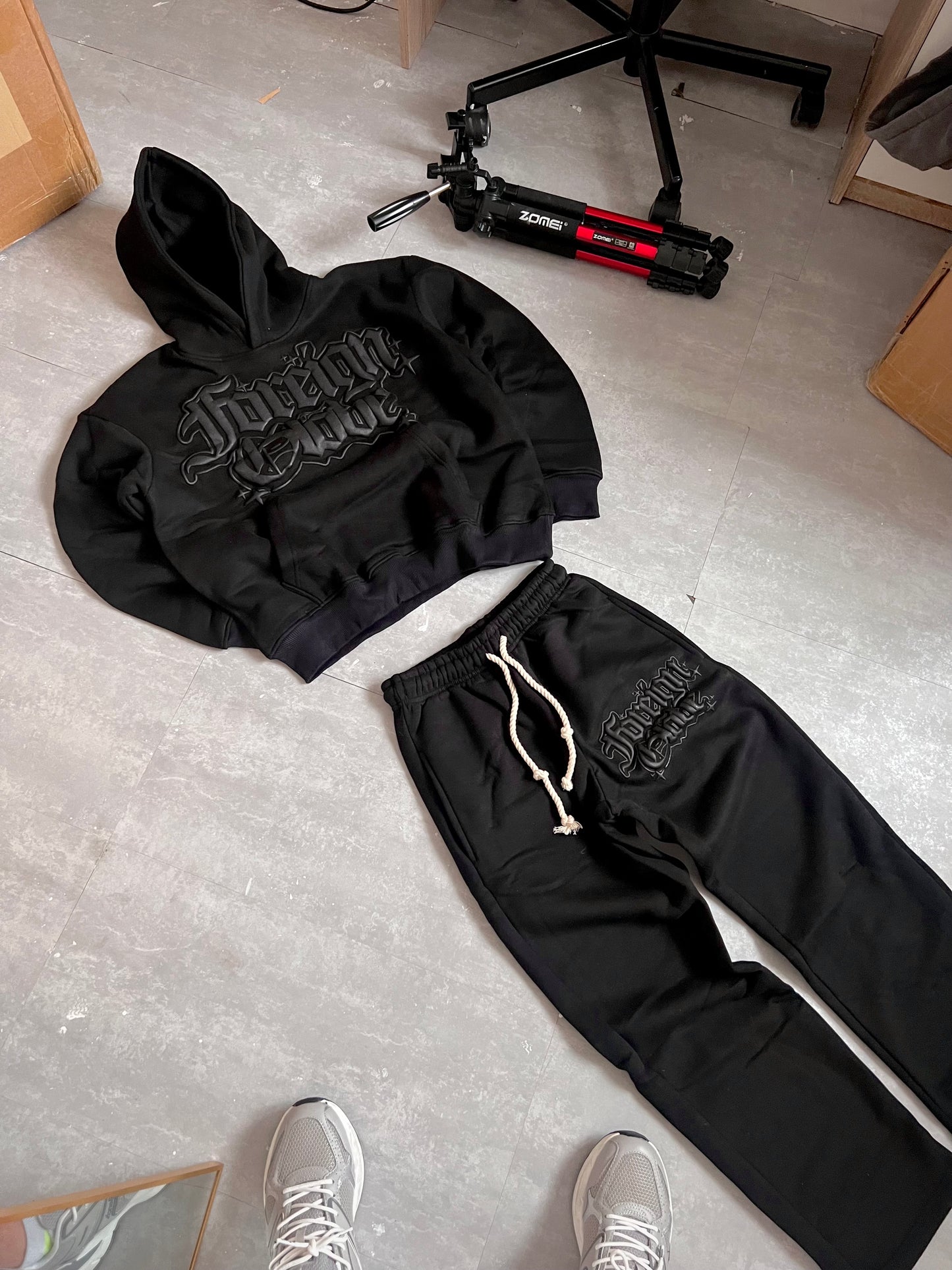 Triple Black Puff Tracksuit