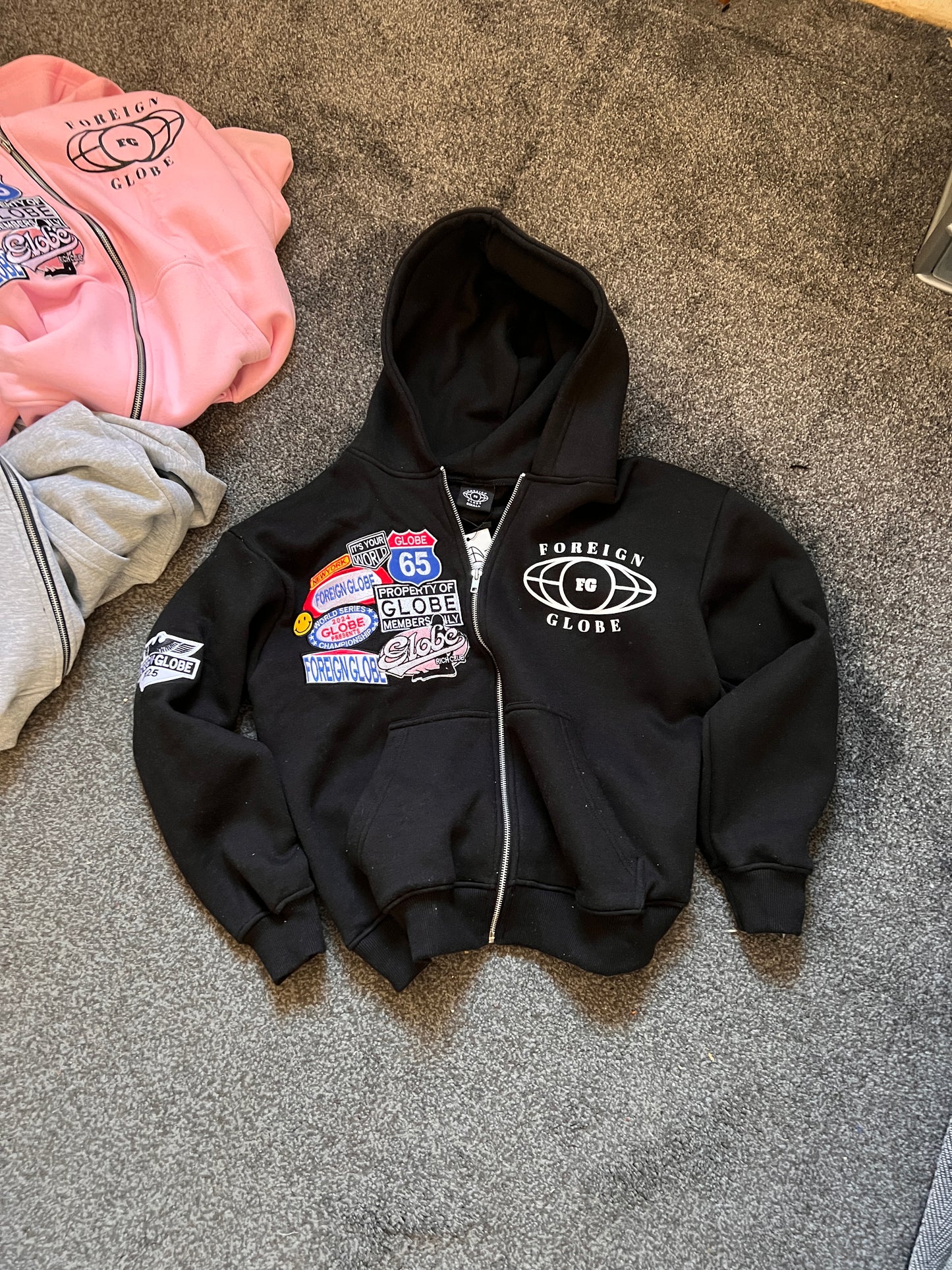 FG Black Patch Zip Hoodie