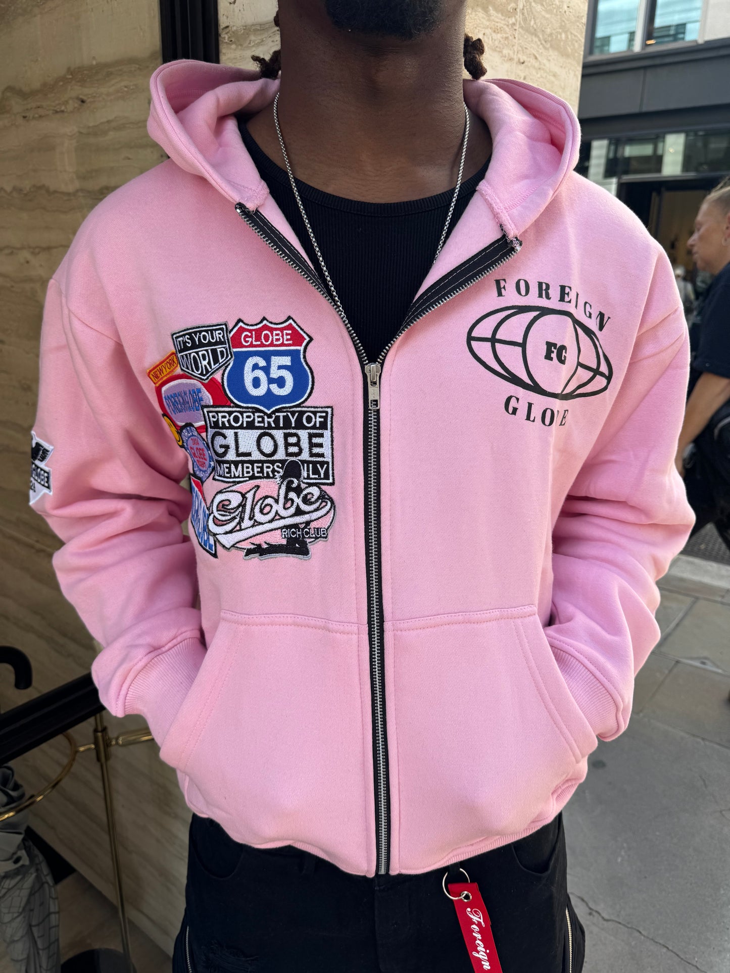 FG Pink Patch Zip Hoodie
