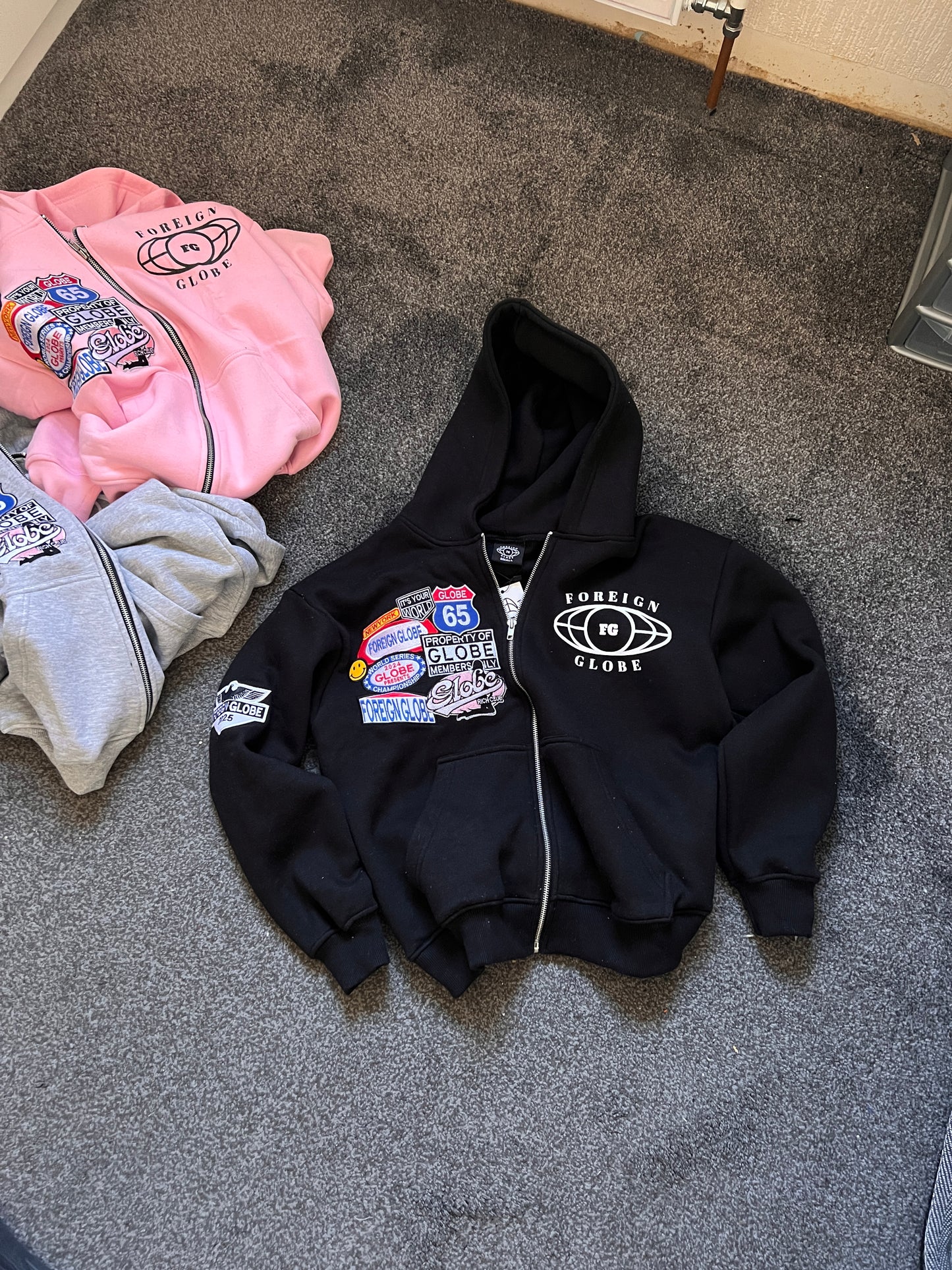 FG Black Patch Zip Hoodie
