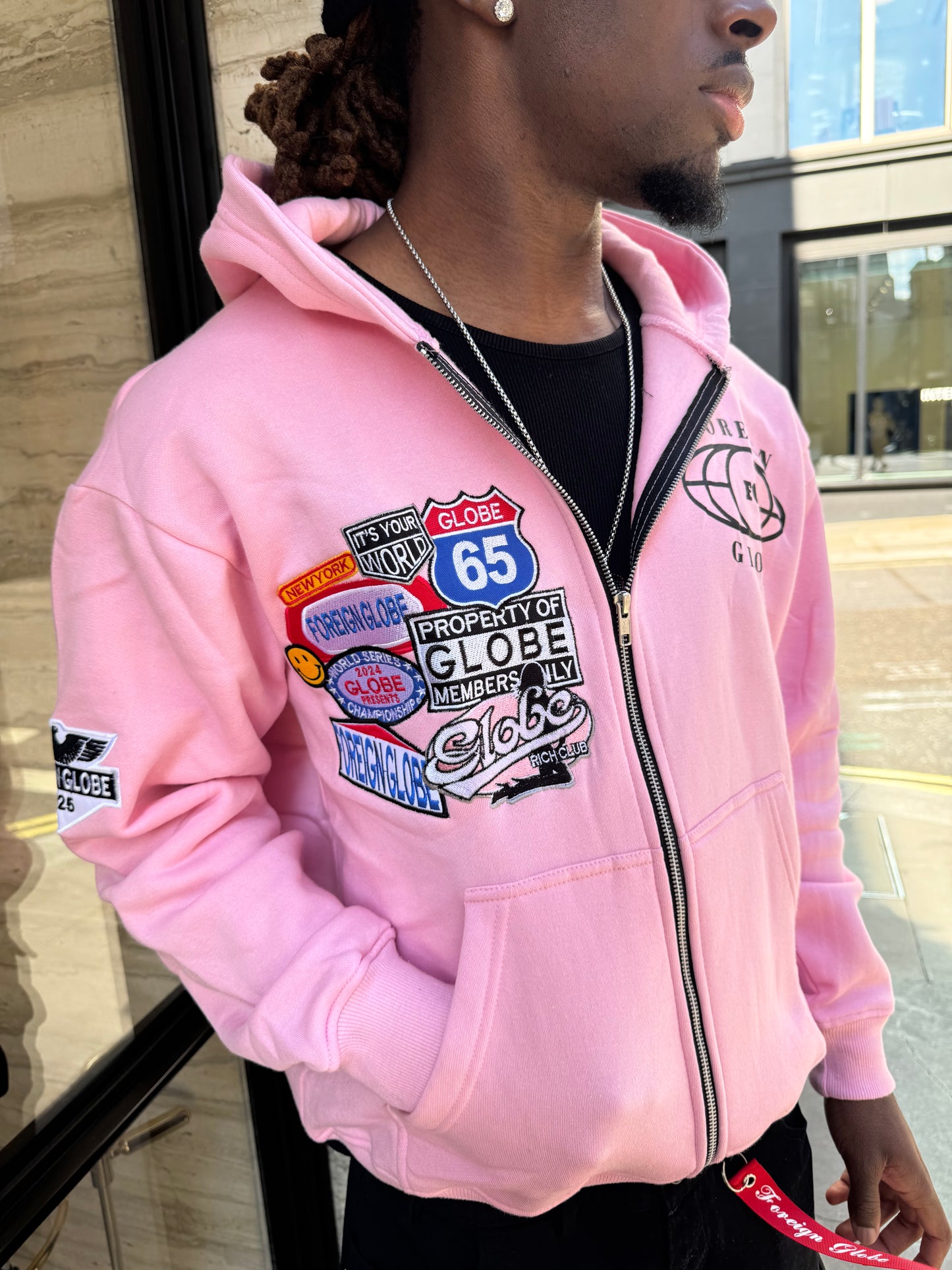 FG Pink Patch Zip Hoodie