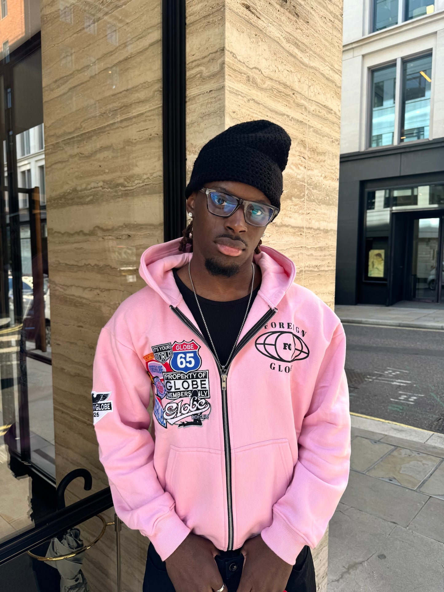 FG Pink Patch Zip Hoodie