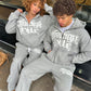 Grey Zip Up Puff Print Tracksuit