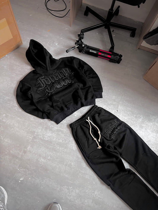 Triple Black Puff Tracksuit