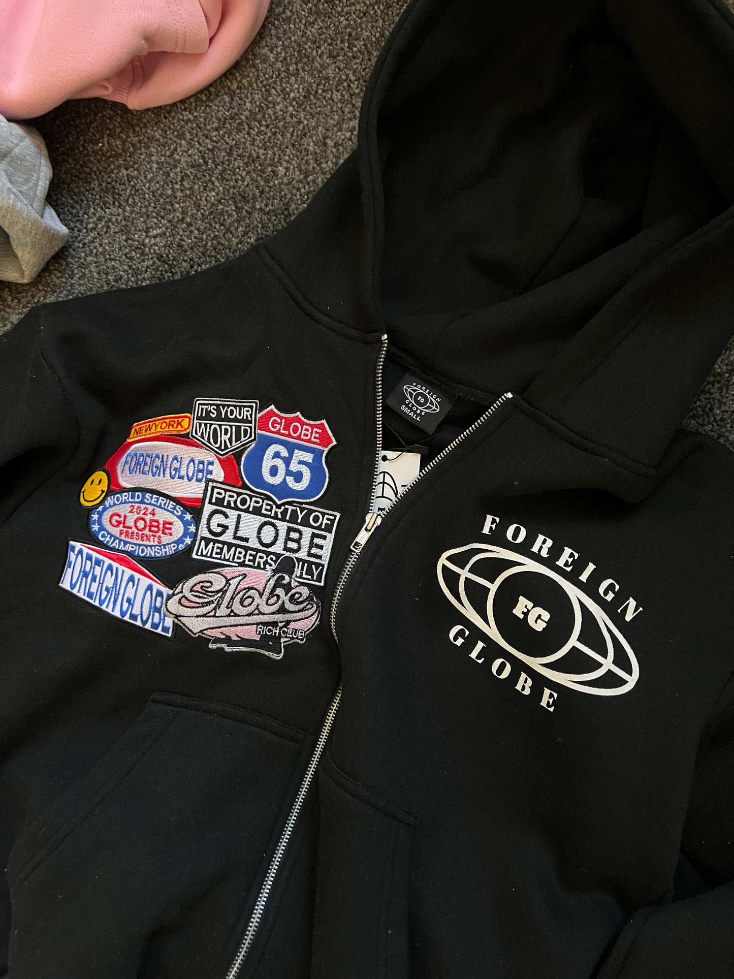 FG Black Patch Zip Hoodie
