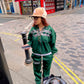 Army Green Y2k Zipup Tracksuit