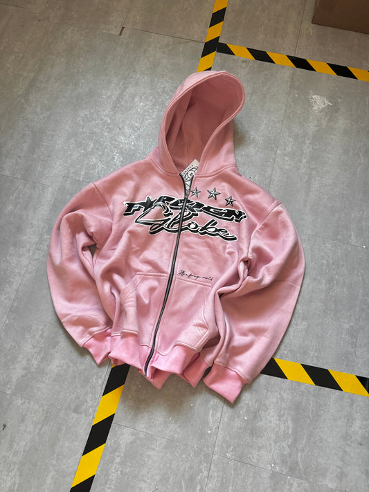 Pink y2k zip hoodie