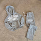 Grey Zip Up Puff Print Tracksuit