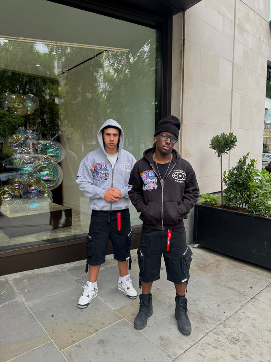 FG Grey Patch Zip Hoodie