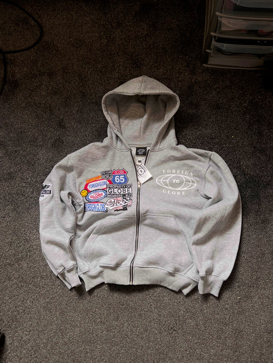 FG Grey Patch Zip Hoodie